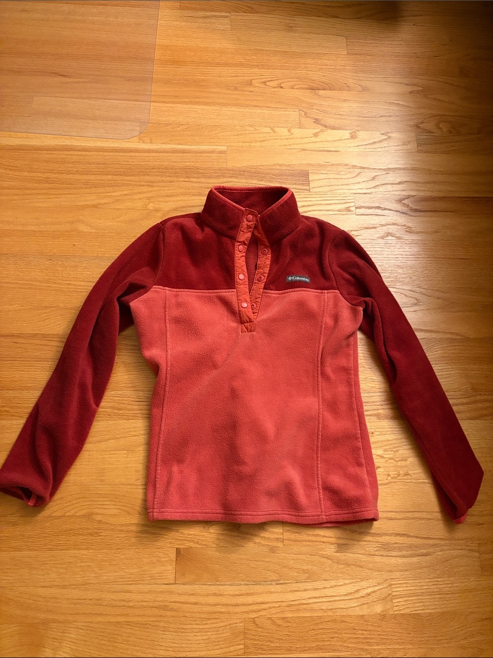 Columbia Two-Tone Red Women’s Snap-Front Fleece Pullover